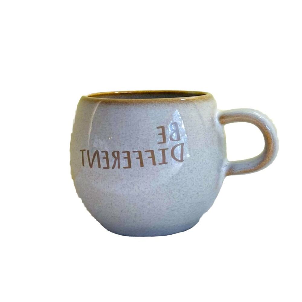 Handcrafted BE DIFFERENT Barrel Stoneware Coffee Mug Cup Tea Inspirational